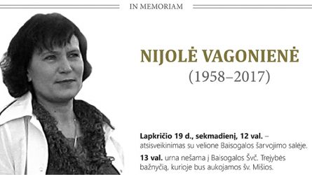 In memoriam Nijolė Vagonienė