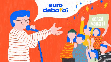 Moksleiviai Eurodebatuose dalinsis patarimais, kaip balsuoti ne tik kojomis, bet ir galva