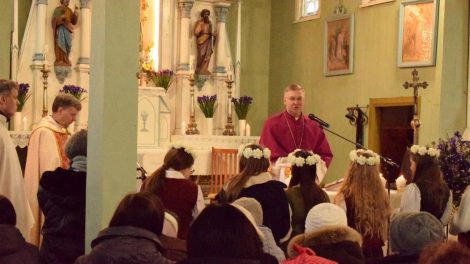 Leckavos parapiją vizitavo naujai paskirtas Kauno arkivyskupas metropolitas