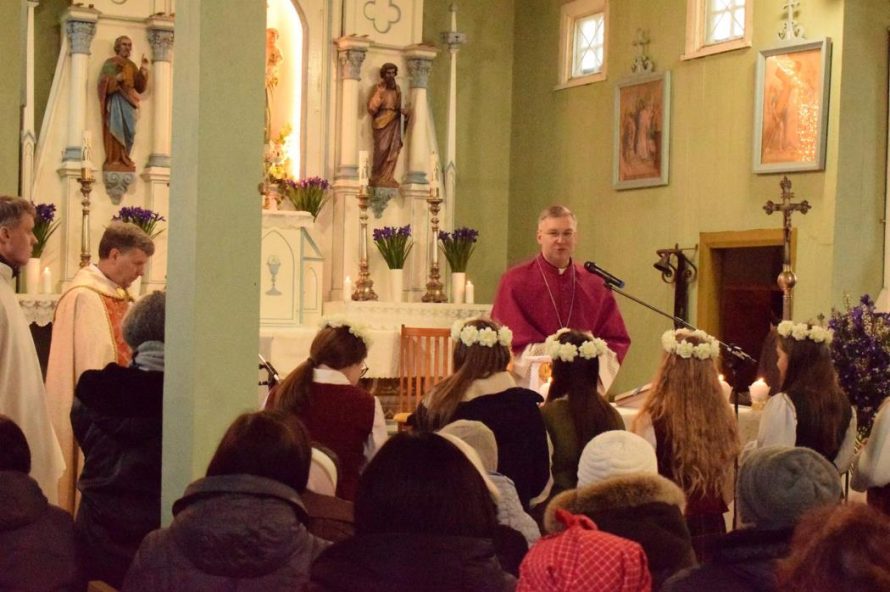 Leckavos parapiją vizitavo naujai paskirtas Kauno arkivyskupas metropolitas