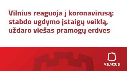 Vilnius reaguoja į koronavirusą: stabdo ugdymo įstaigų veiklą, uždaro viešas pramogų erdves