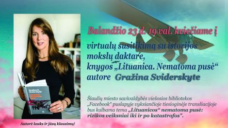 Kviečiame į virtualų susitikimą su istorijos mokslų daktare Gražina Sviderskyte!