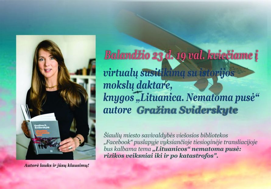 Kviečiame į virtualų susitikimą su istorijos mokslų daktare Gražina Sviderskyte!