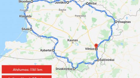 Vitoldo Miliaus kelionė – karantino režimu aplink Lietuvą apvažiavo per mažiau nei 15 valandų