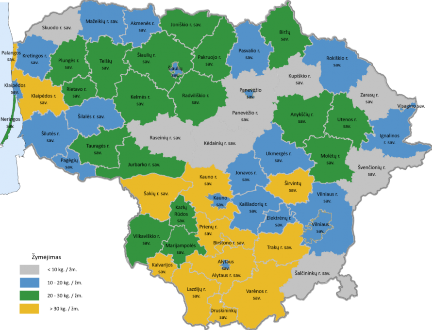 Rūšiavimo statistika Lietuvos savivaldybėse