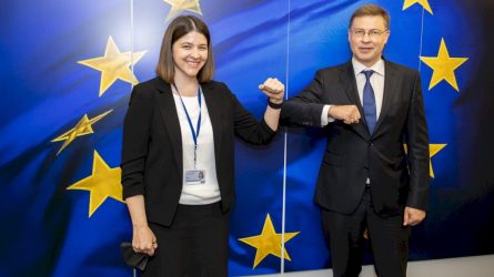 Finansų ministrės G. Skaistės ir EK vicepirmininko V. Dombrovskio susitikime – dėmesys „Naujos kartos Lietuva“ planui ir ES fiskalinei politikai