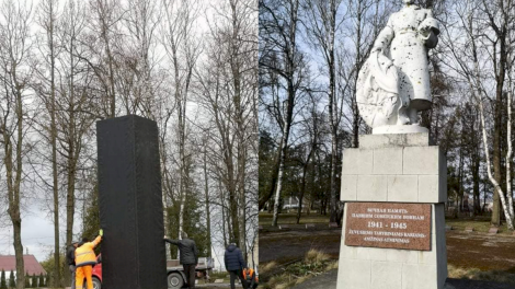 Laukdama sprendimų dėl sovietinių paminklų Raseinių valdžia nutarė juos uždengti