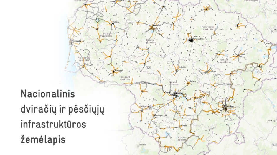 Pirmą kartą surinkus duomenis, Susisiekimo ministerija pristato Lietuvos dviračių ir pėsčiųjų takų infrastruktūros žemėlapį