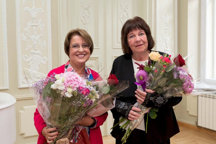 Kultūros ministerijoje apdovanotos Šv. Jeronimo premijos laureatės Danutė Sirijos Giraitė ir Carmen Caro Dugo