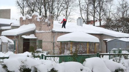 Sniegas ant stogų – pavojus žmonėms ir jų turtui